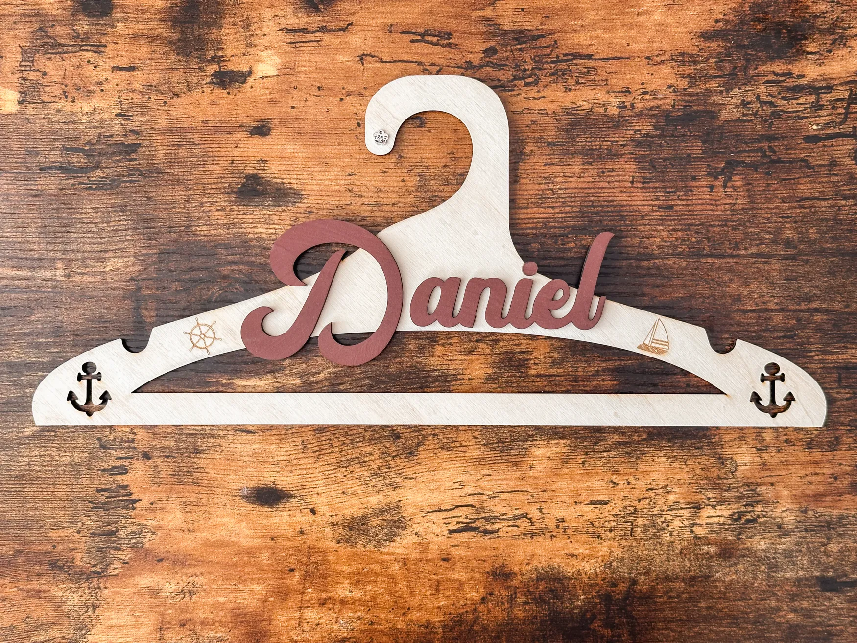 percha de madera personalizada comunión