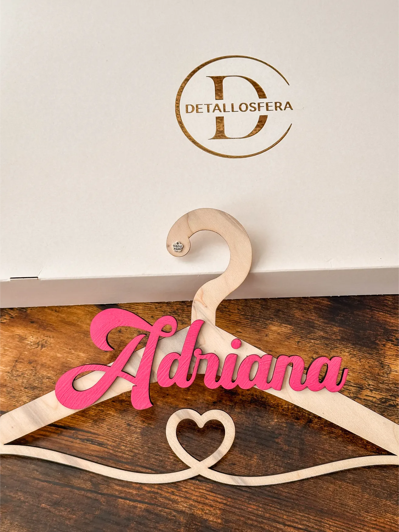 percha de madera personalizada comunión