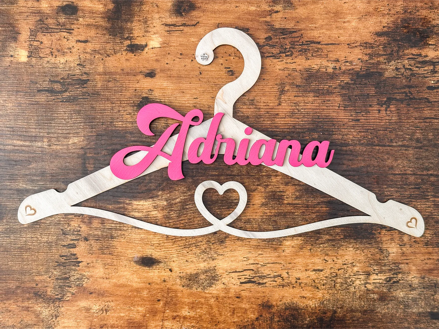 percha de madera personalizada comunión