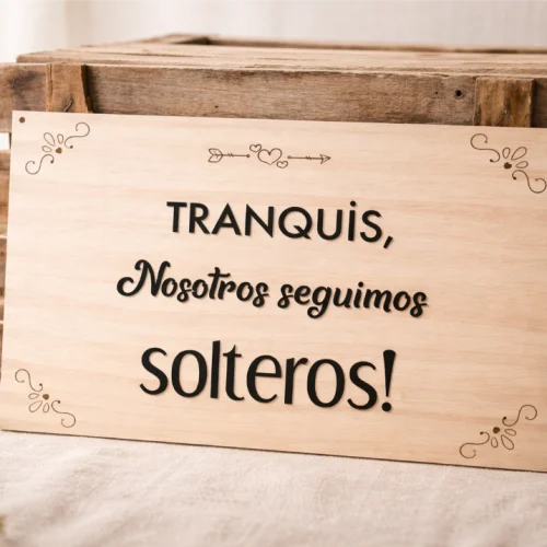 Cartel de madera para boda