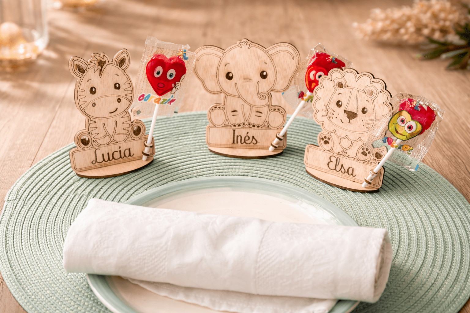 Marcasitios infantiles de animales personalizados