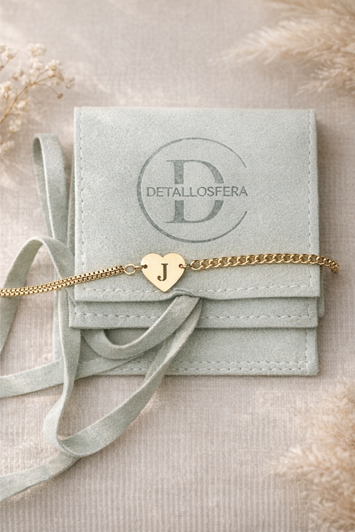 Pulsera Corazón personalizada de acero inoxidable