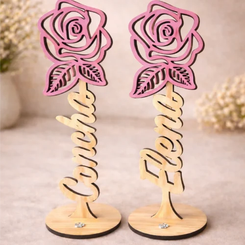 Flor de madera personalizada