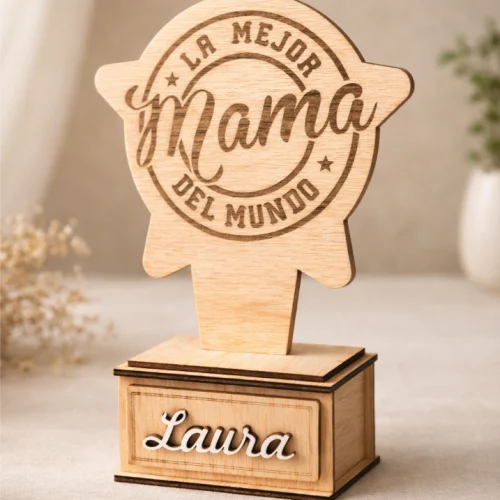 Trofeo de Madera para Mamá