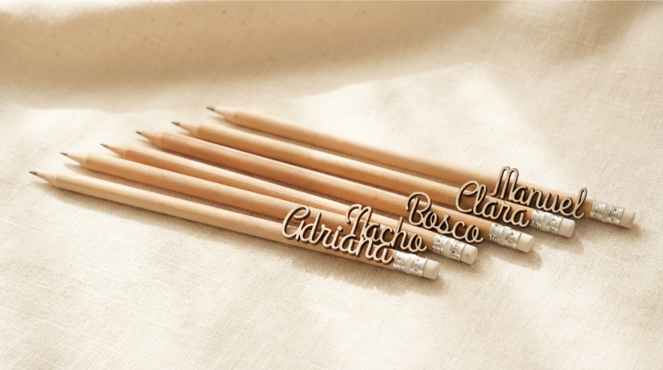 Lápices con nombre de madera personalizados
