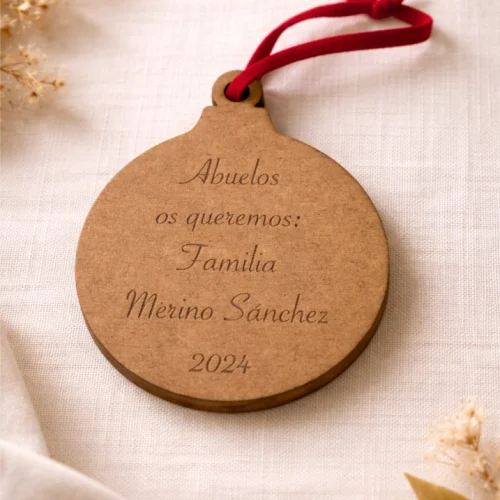 Adorno Navideño con Foto y Mensaje Grabado