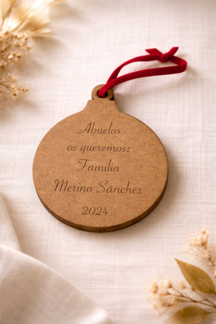 Adorno Navideño con Foto y Mensaje Grabado