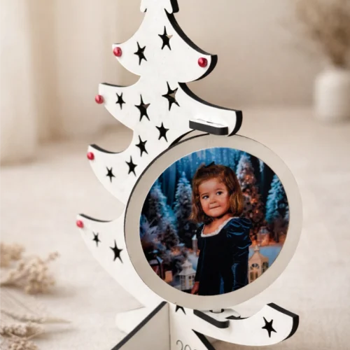 Árbol de Navidad de Madera con Foto Personalizable