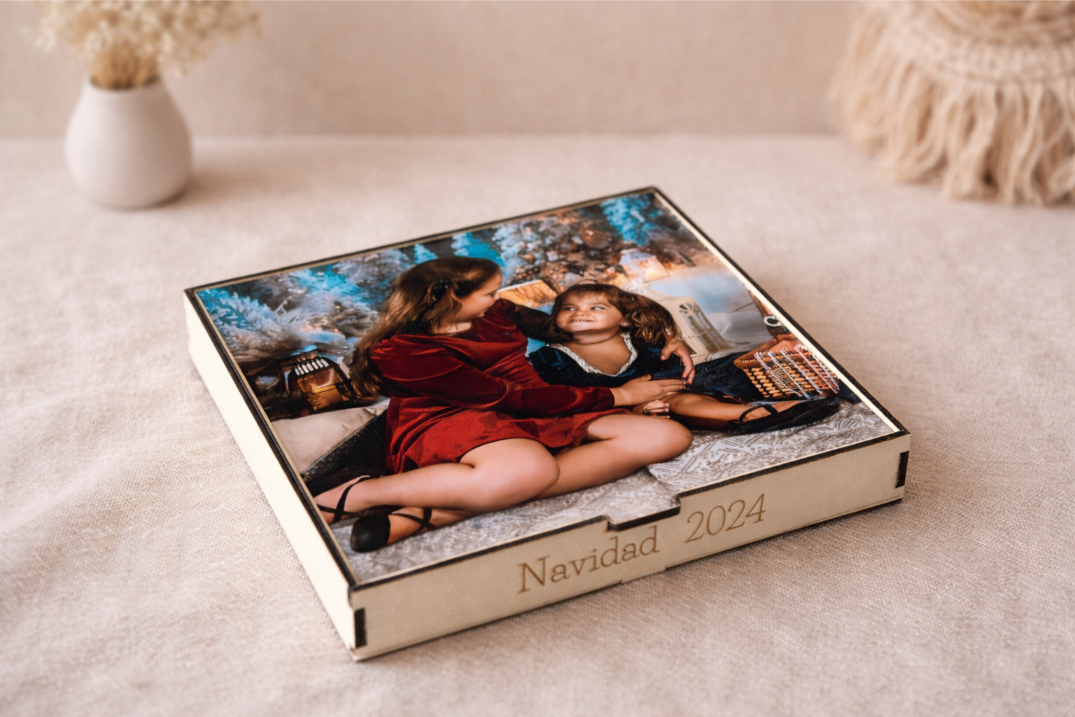 caja de madera personalizada con foto