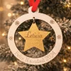 Bola de Navidad con estrella y nombre grabado
