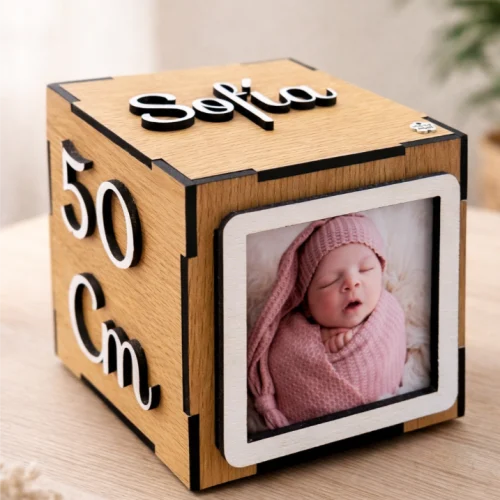 Cubo de Madera Natalicio Personalizado