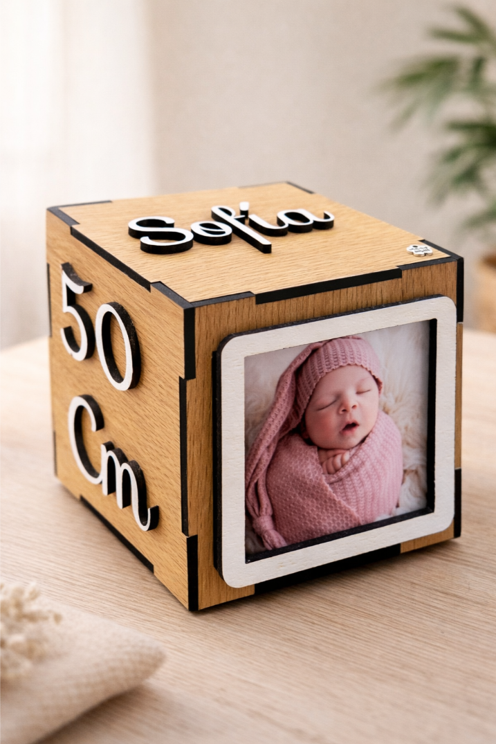 Cubo de Madera Natalicio Personalizado