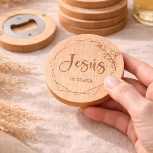 Imán Abrebotellas personalizado bambu