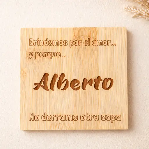 Posavasos Abridor de Madera Personalizado