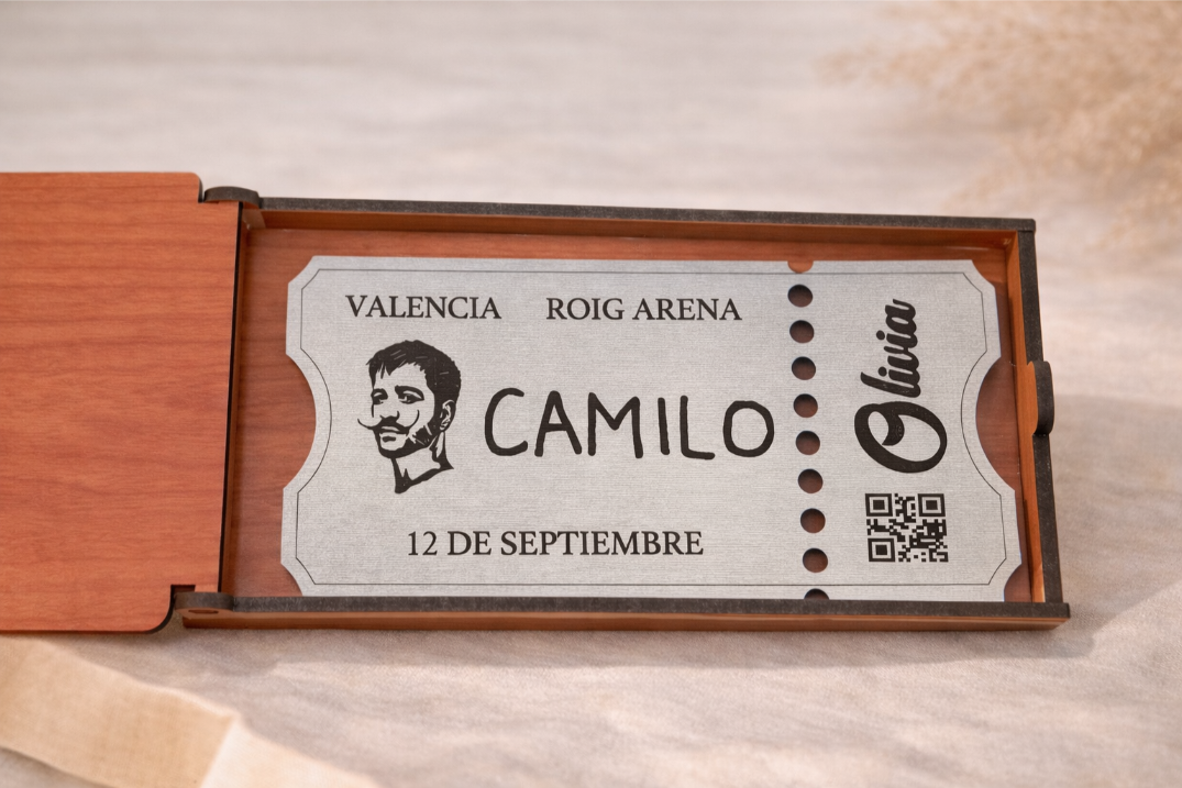 Caja regalo personalizada para entradas