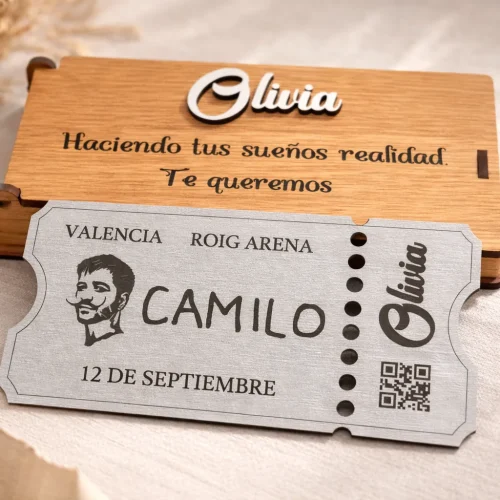 Caja regalo personalizada para entradas