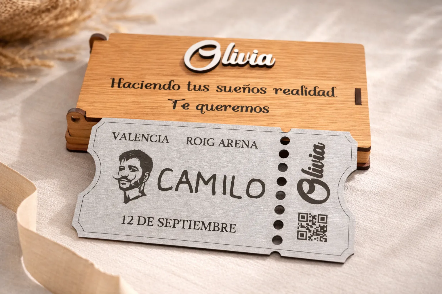 Caja regalo personalizada para entradas