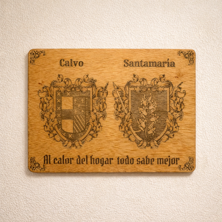 Cartel de madera grabado para exteriores