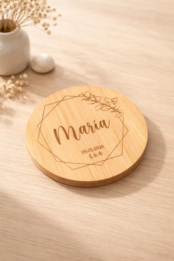 Espejo personalizado de bambú