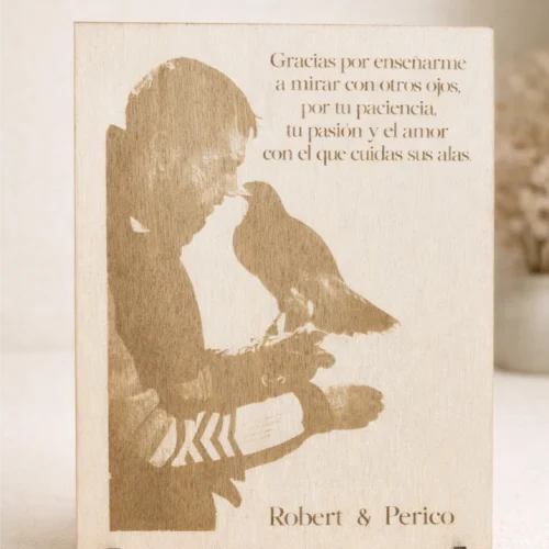 Grabado de foto en madera