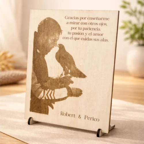 Grabado de foto en madera