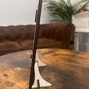 placa de madera con foto en corazón