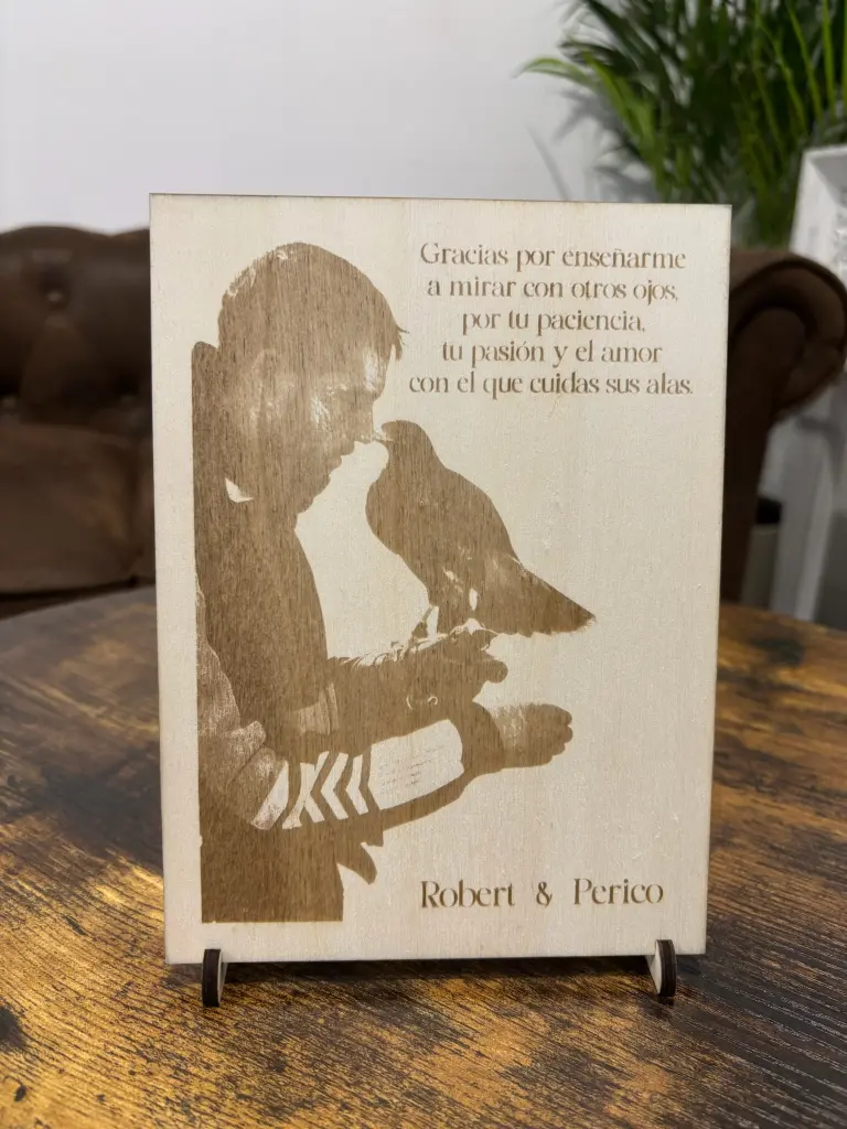 Grabado de foto en madera