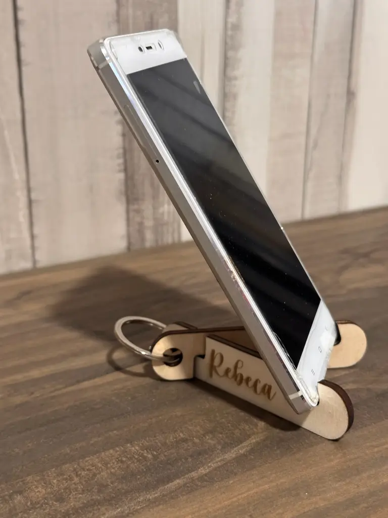 Llavero doble soporte móvil personalizado