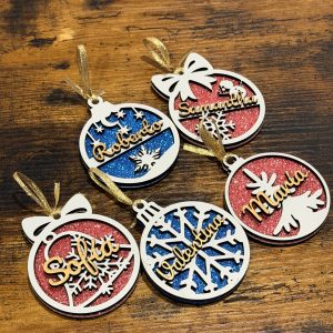 Lote de 5 bolas de Navidad premium Personalizadas