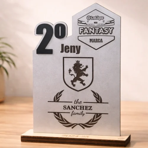 Trofeo de madera personalizado