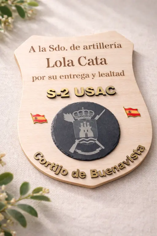 metopa personalizada de madera