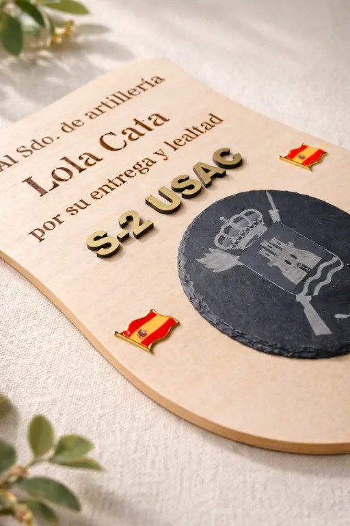 metopa personalizada de madera