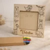 Portafotos Infantil Personalizado para Colorear — Madera