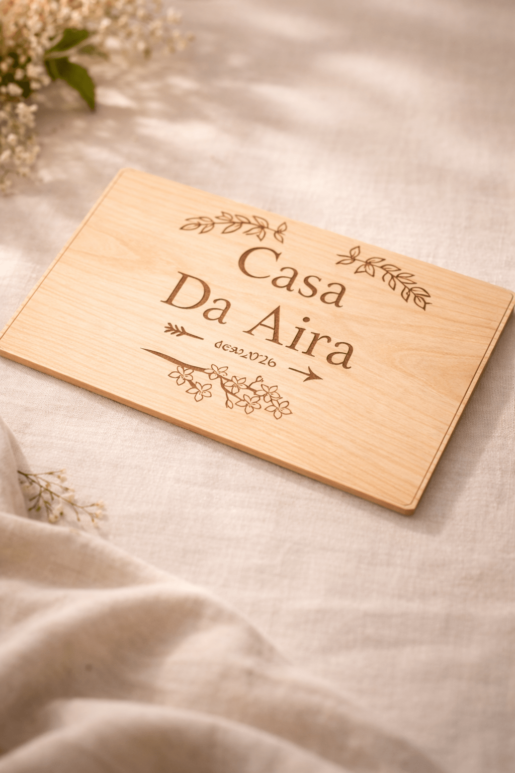 Cartel Premium en Madera de Haya Natural — Personalizado