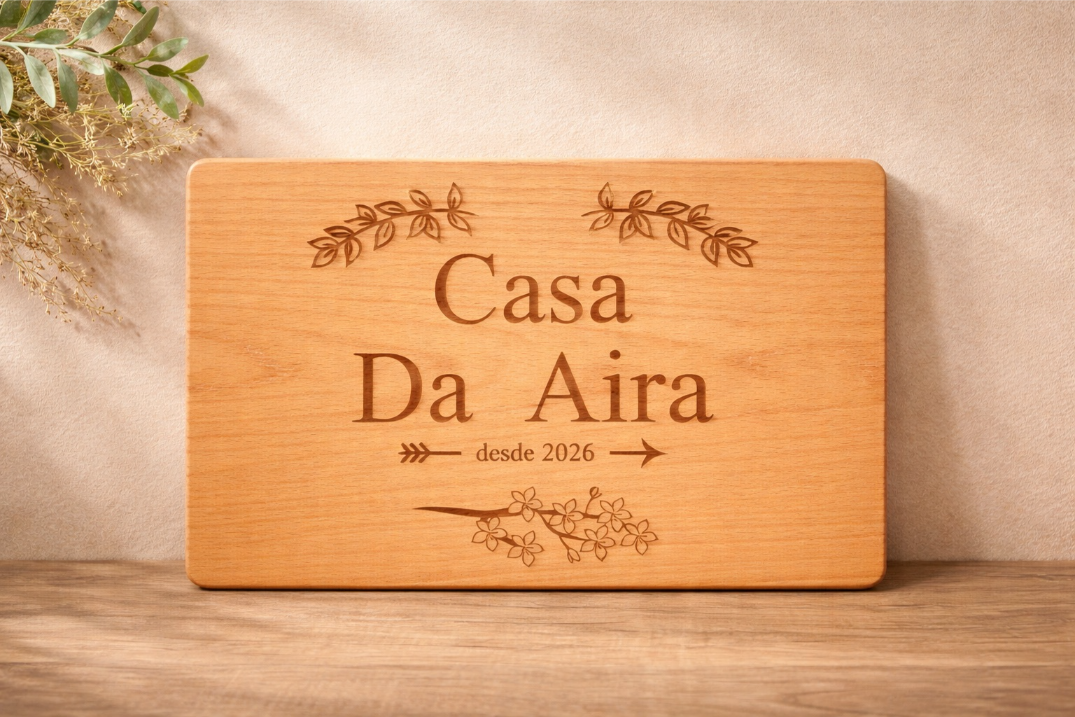 Cartel para Exteriores Premium en Madera de Haya — Único