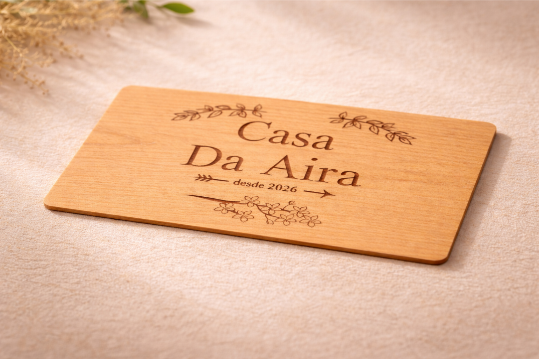 Cartel para Exteriores Premium en Madera de Haya — Único